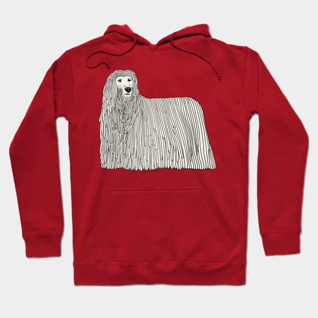 Komondor dog cartoon illustration Hoodie by Cartoons of fun